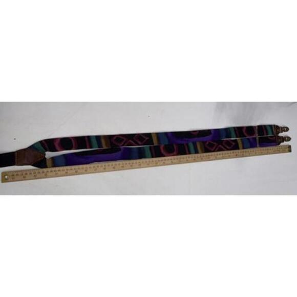 Vintage Dateline Multicolor Retro Mens One Size Adjustable Leather Suspenders - Picture 11 of 11